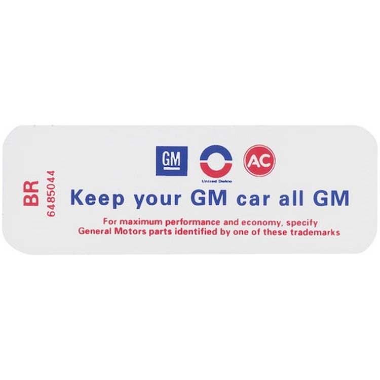 Decal 69 Skylark Air Cleaner GS350 GS400 6485044 Keep your GM car all GM