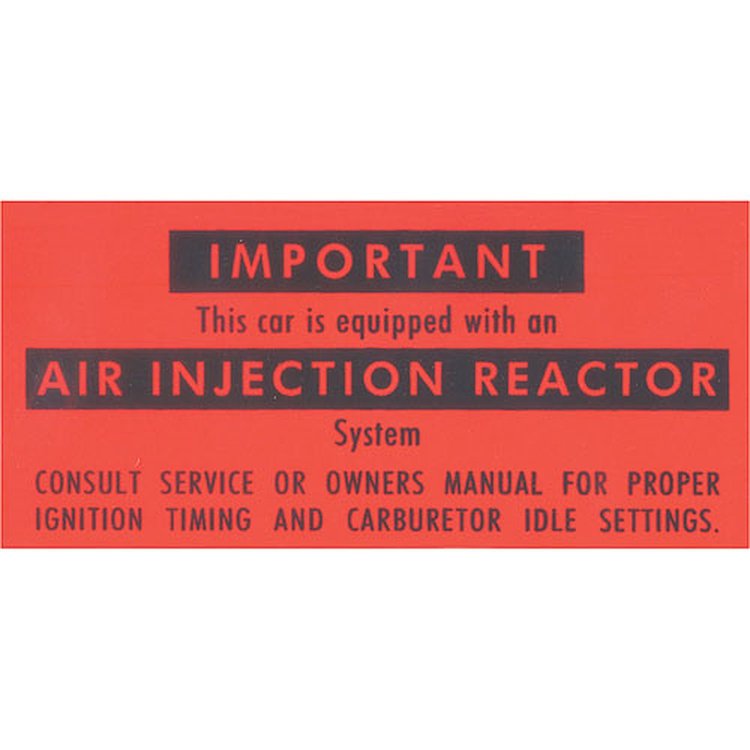 Decal 66-67 Pontiac Buick Cadillac California Air Injection Reactor