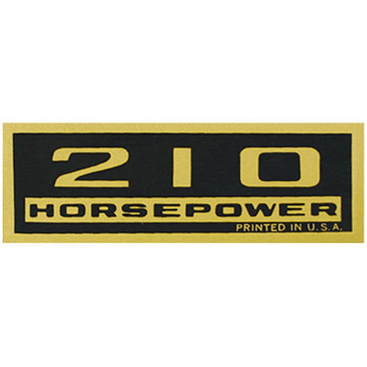 Decal Chevelle/El Camino/Monte Carlo Valve Cover 210HP Black/Gold