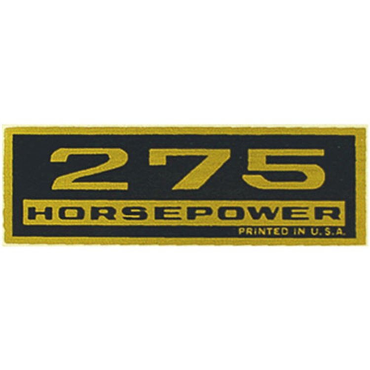 Decal Chevelle/El Camino/Monte Carlo Valve Cover 275HP Black/Gold