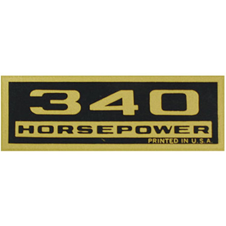 Decal Chevelle/El Camino/Monte Carlo Valve Cover 340HP Black/Gold