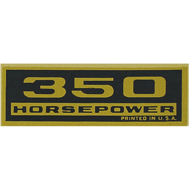 Decal Chevelle/El Camino/Monte Carlo Valve Cover 350HP Black/Gold
