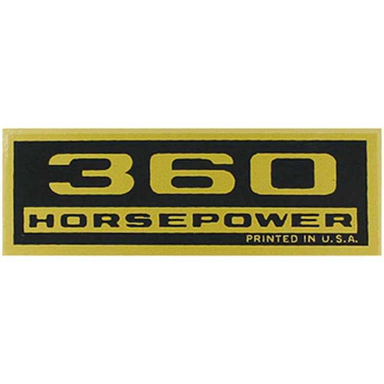 Decal Chevelle/El Camino/Monte Carlo Valve Cover 360HP Black/Gold