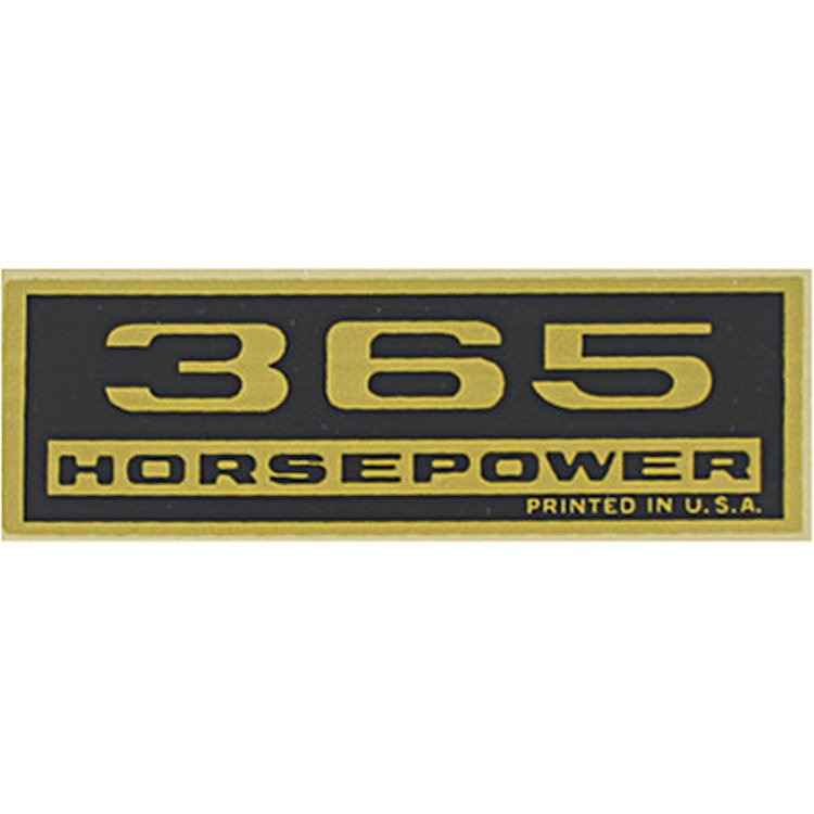 Decal Chevelle/El Camino/Monte Carlo Valve Cover 365HP Black/Gold