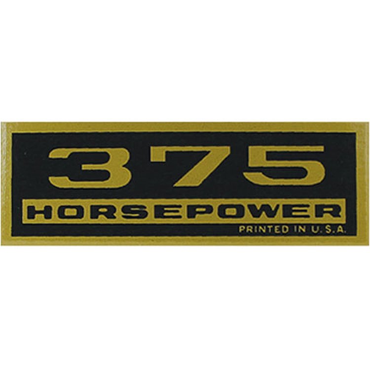 Decal Chevelle/El Camino/Monte Carlo Valve Cover 375HP Black/Gold
