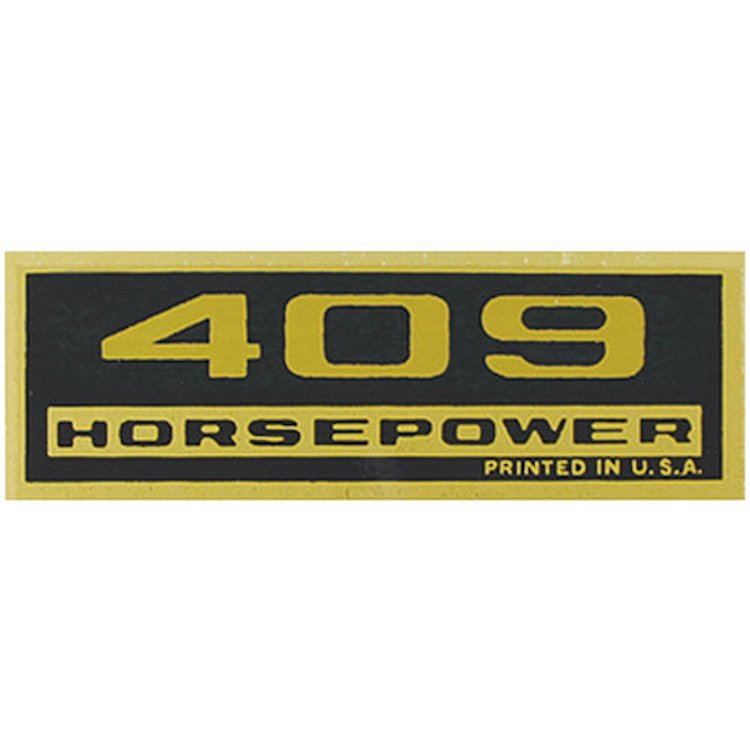 Decal Chevelle/El Camino/Monte Carlo Valve Cover 409HP Black/Gold