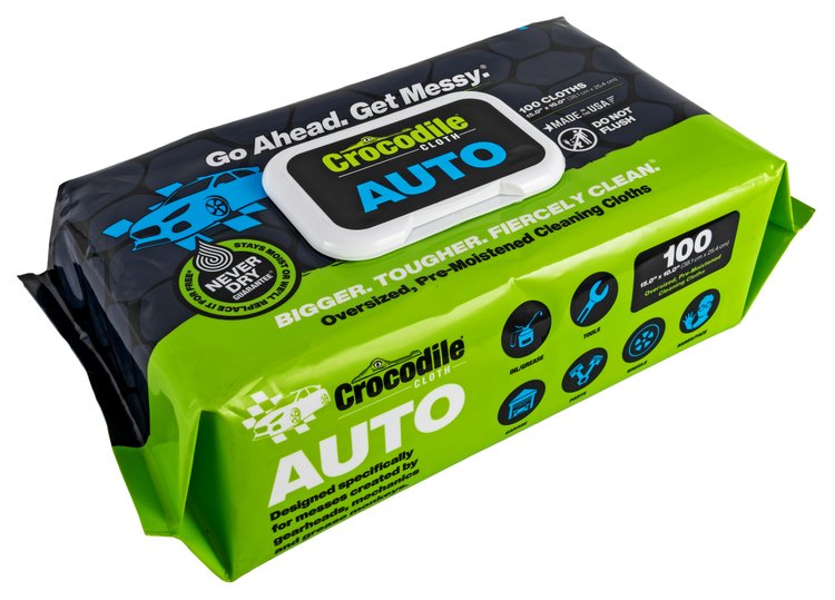 Crocodile Cloth Auto Degreasing Hand and Tool Cleaning Wipes, 15 in. x 10 in., 100-Count