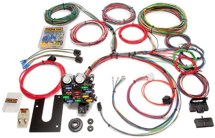 10101 Universal 21-Circuit Classic Wire Harness, GM-Keyed Column Ignition Switch Connection, Customizable