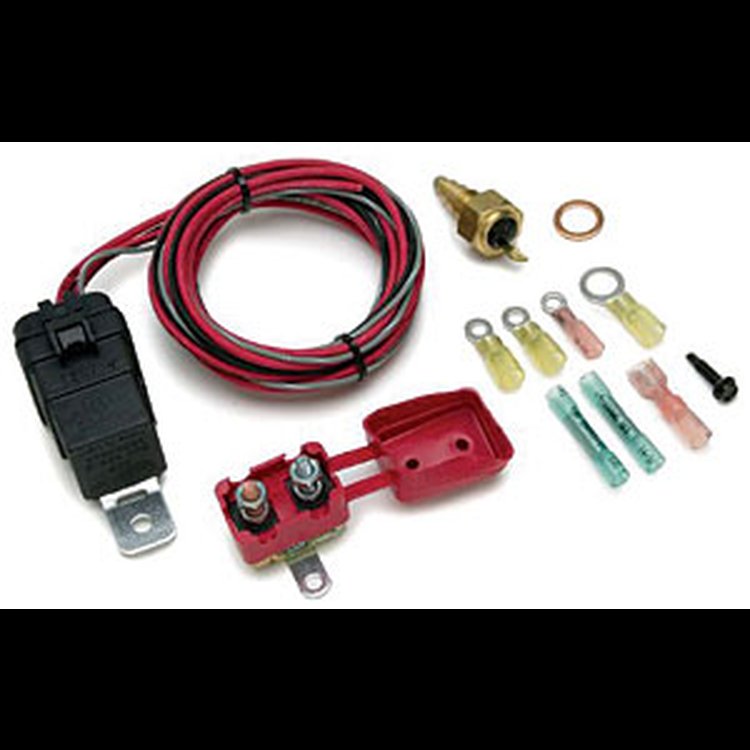 Weatherproof Fan Relay Kit w/Thermostat - GM Gen III Engines SPST 40 Amp relay