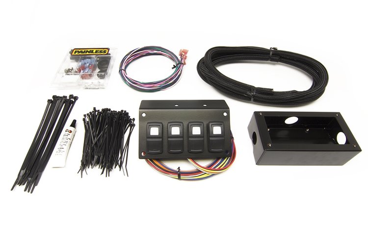 Track Rocker 4-Switch Panel - Flange / Under-Dash Mount