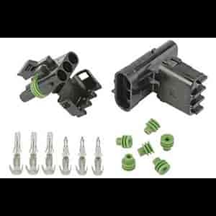 Weatherpack Connector Kit (1) Male, (1) Female, Terminals