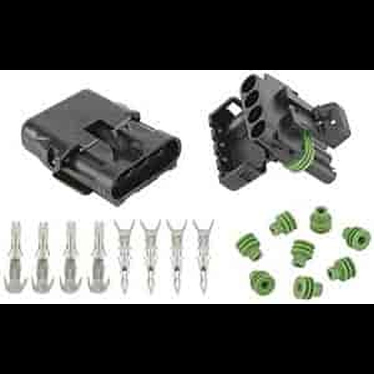 Weatherpack Connector Kit (1) Male, (1) Female, Terminals