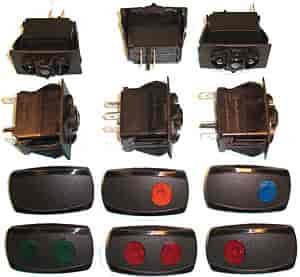 Lighted Contour Rocker Switch Kit 6 Switches