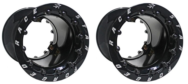 53 Jr. Dragster Wheel, Size: 8 x 8 in., Bolt Circle: 3 x 5.25 in., Double-Beadlock [Gloss Black]