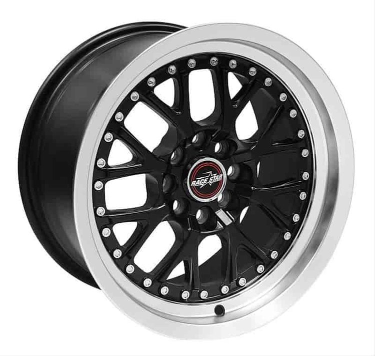 88 Dart Black/Machined Lip Size 15X8 Bolt Circle 4X100 Back Spacing 5.25 Finish Black Machined