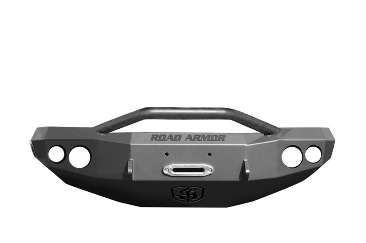 23714B Stealth Winch Front Bumper, Pre-Runner Guard, Satin Black, GMC Sierra 2500 HD/3500; Classic
