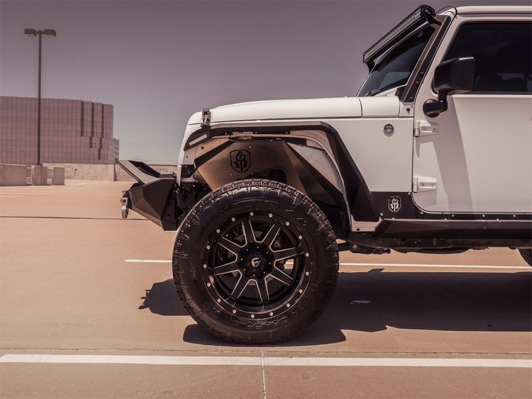 507LFF0Z Stealth Fender Liner Body Armor, Front, Raw Stainless Steel Fits Select Jeep Wrangler JK