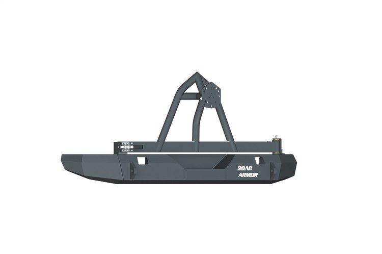 508R0B-TC Stealth Non-Winch Rear Bumper, w/Tire Carrier, Steel, Satin Black, Fits Select Jeep Wrangler JK