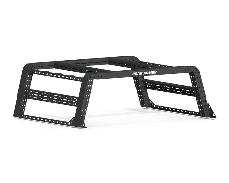 600BRS59B-OVLD TRECK Bed Rack System, Rear Strap, Upper And Lower, Texture Black