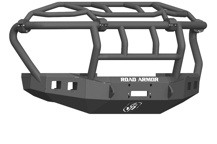 617F3B Stealth Winch Front Bumper, Intimidator Guard, Satin Black, Fits Select Ford F-250/F-350 Super-Duty