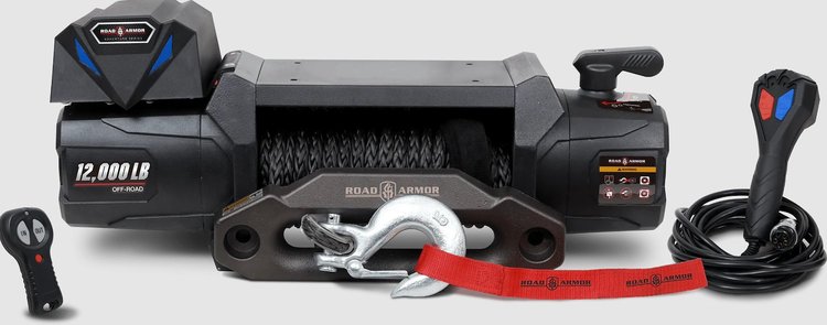 RA10801075 Electric Winch, w/Synthetic Rope, 12000 lbs, Non-integrated 12V DC