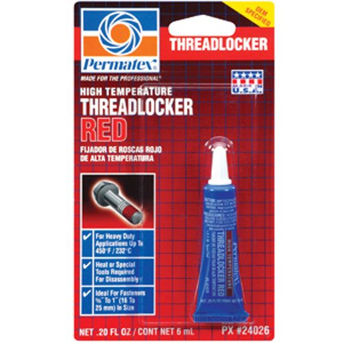 Red High Temperature Threadlocker 6ml Tube