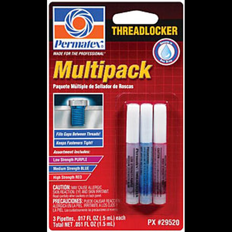Multipack Threadlocker Three 0.5ml Pipettes