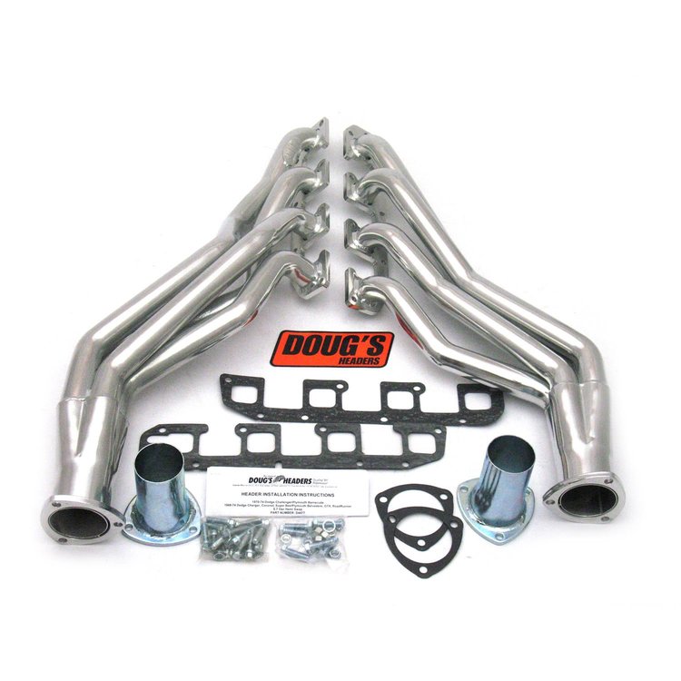 Long Tube Header for 1968-1974 Mopar B & E-Body HEMI [Silver Ceramic Coated]