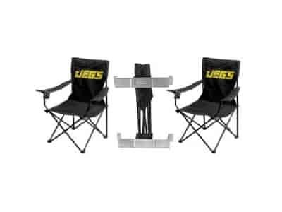 Folding Chairs with Holder Kit 3 folding chairs with JEGS logo 1 holder kit