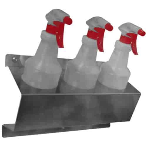 Horizontal 3 spray bottle holder