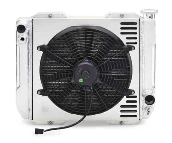 1-2-3 Series Radiator System, Universal GM Fitment, for Manual Transmissions, 17 in. Core Width - Natural Finish