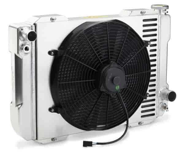 1-2-3 Series Radiator System, Universal GM Fitment, for Manual Transmissions, 21 in. Core Width - Natural Finish