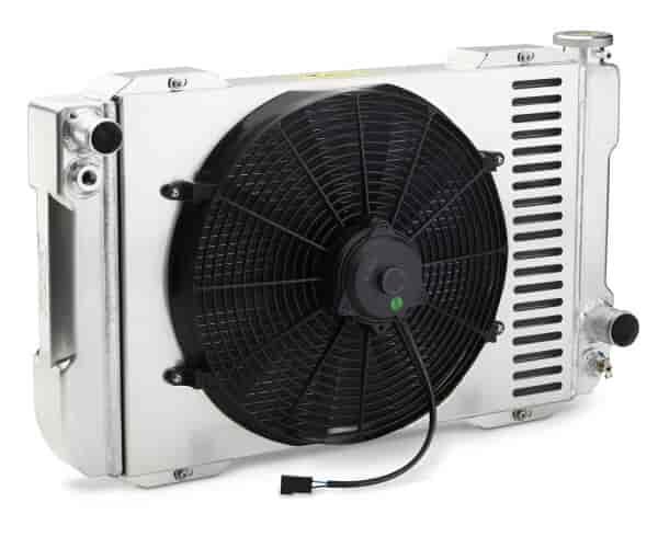 1-2-3 Series Radiator System, Universal GM Fitment, for Manual Transmissions, 26 in. Core Width - Natural Finish