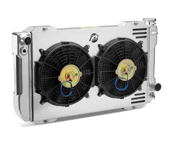 1-2-3 Series Radiator System, Universal GM LS Swap Fitment, for Manual Transmissions, 26 in. Core Width - Natural Finish