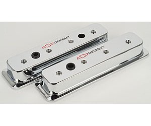 Die-Cast Aluminum Center Bolt Valve Covers for 1987-Up Small Block Chevy in Chrome Finish