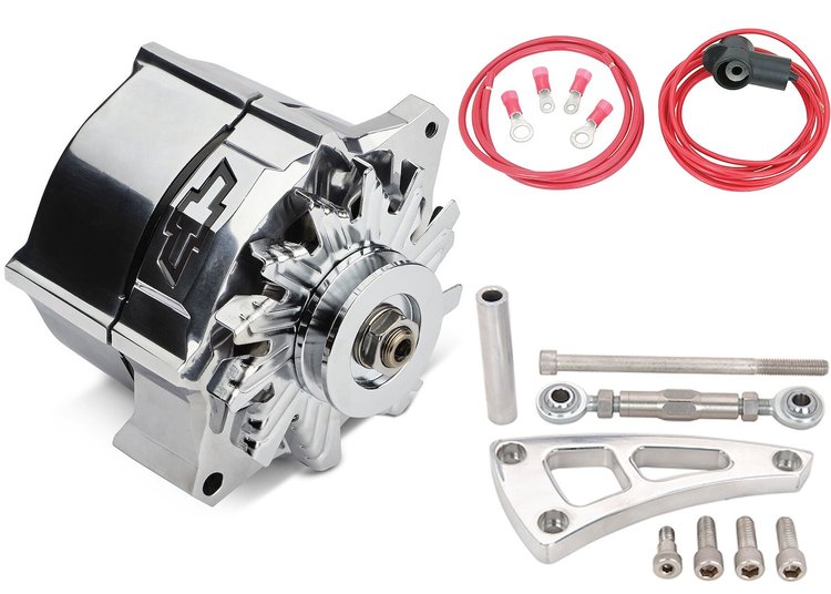 141-156 Slant Edge Alternator Kit for Small Block Engines [Chrome Finish]