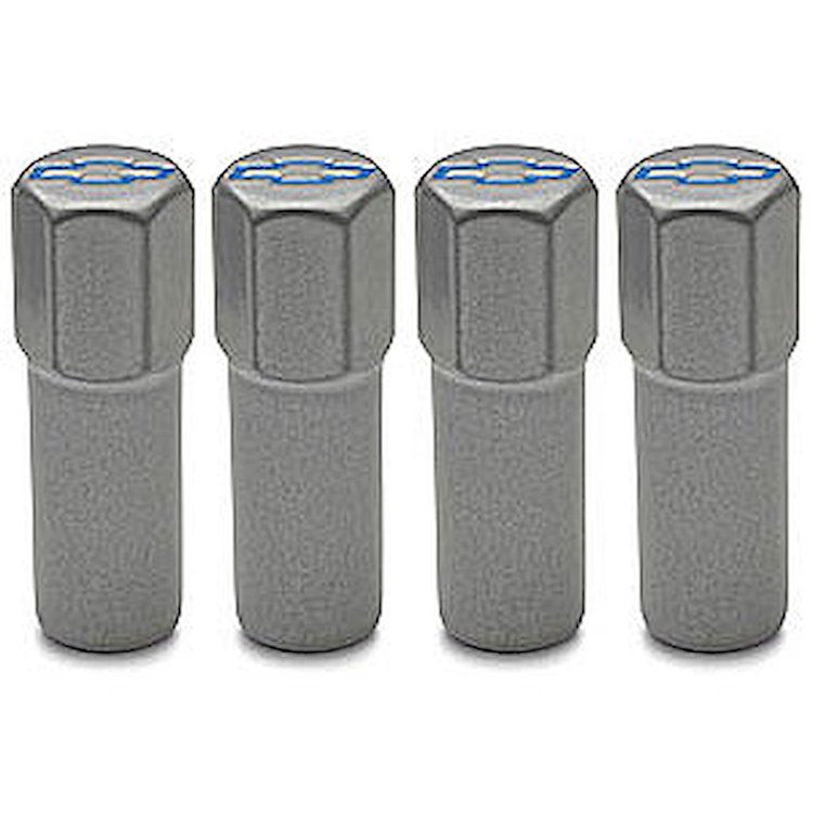 Valve Cover Mini Nuts in Metallic Gray Finish with Blue Bowtie