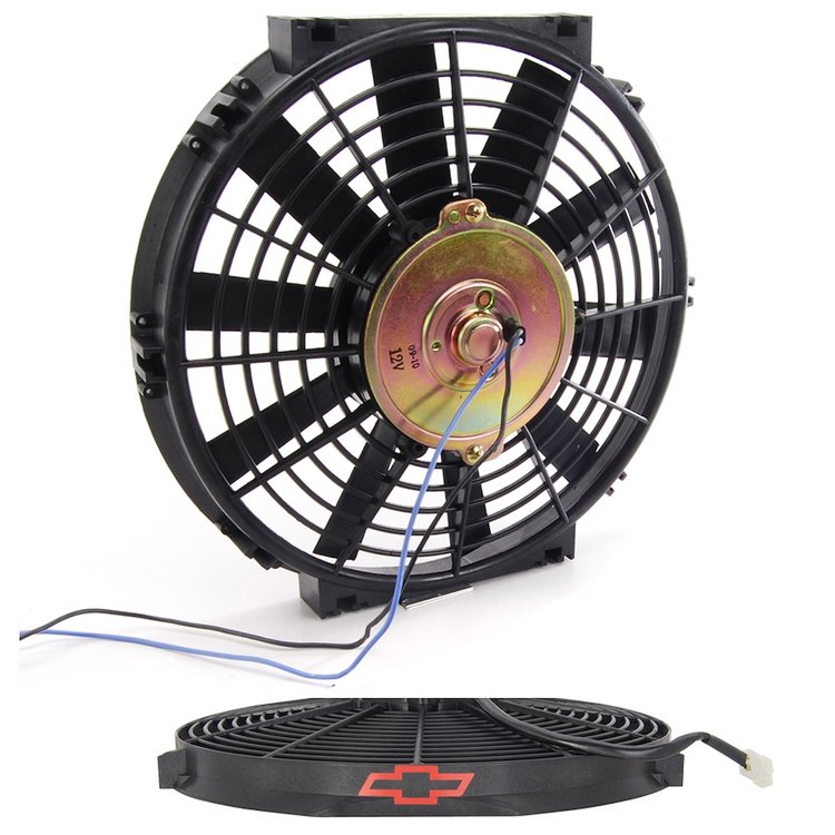 Universal Electric Fan with GM Bowtie Logo 10" 1000CFM