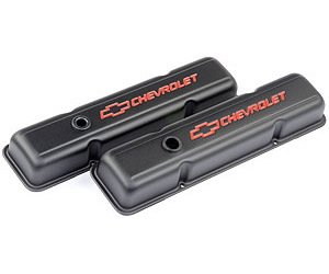 Valve Covers for 1959-1986 Small Block Chevy 262-400 ci. [Black Crinkle Finish]