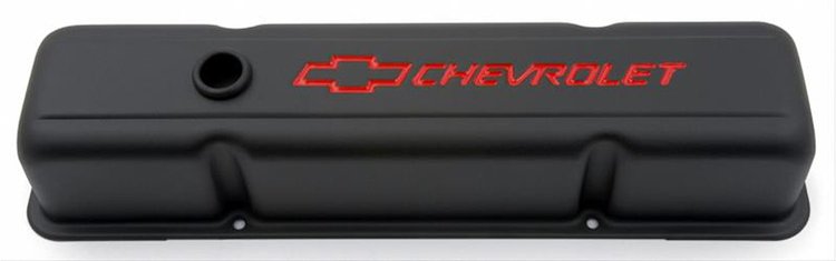 141-751 Tall Valve Covers for 1959-1986 Small Block Chevy 262-400 [Black Crinkle Finish]