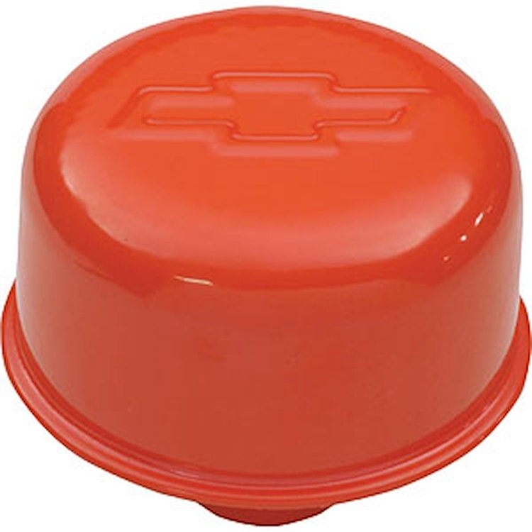 Bowtie Push-In Valve Cover Breather Cap in Chevy Orange Finish