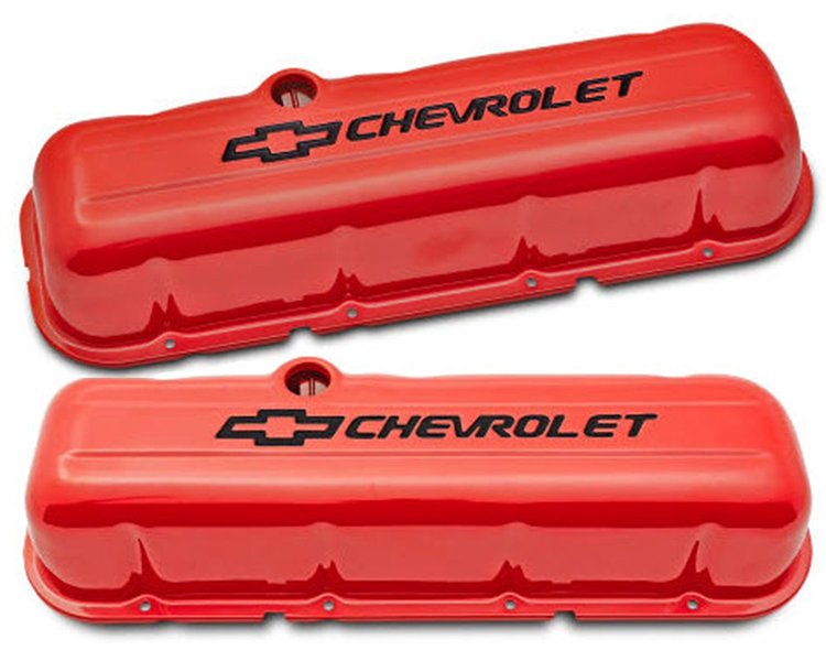 Tall Valve Covers for 1965-1996 Big Block Chevy in Chevy Orange Finish