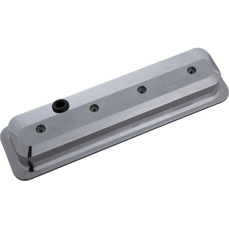 Die-Cast Slant-Edge Valve Covers for 1987-Up Small Block Chevy in Polished/Smooth Finish (No Logo)