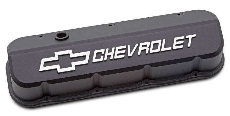 Die-Cast Slant-Edge Valve Covers for 1965-1996 Big Block Chevy 396-454 [Black Crinkle Finish]