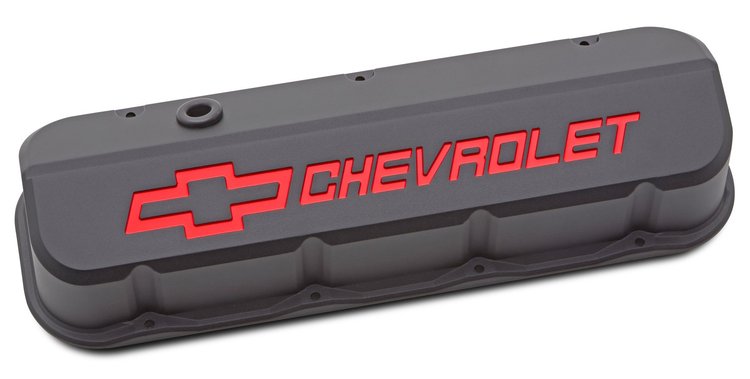 Die-Cast Slant-Edge Valve Covers for 1965-1996 Big Block Chevy 396-454 [Black Crinkle Finish]
