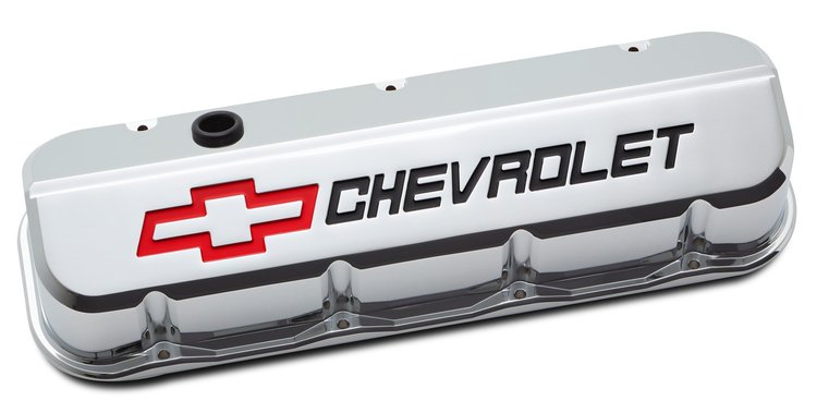 Die-Cast Slant-Edge Valve Covers for 1965-1996 Big Block Chevy 396-454 [Lustrous Chrome Finish]