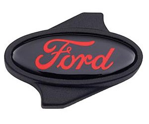 Air Cleaner Wing Nut with Red Ford Logo in Black Crinkle Finish