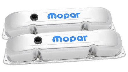 Stamped Steel Tall Valve Covers for Big Block Chrysler B/RB Engines 350-440 V8 [Chrome-Plated Finish]