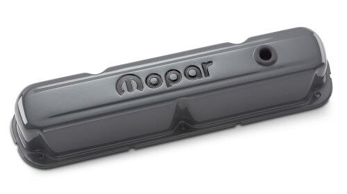 Stamped Steel Tall Valve Covers for Small Block Chrysler LA Engines [Shark Gray]