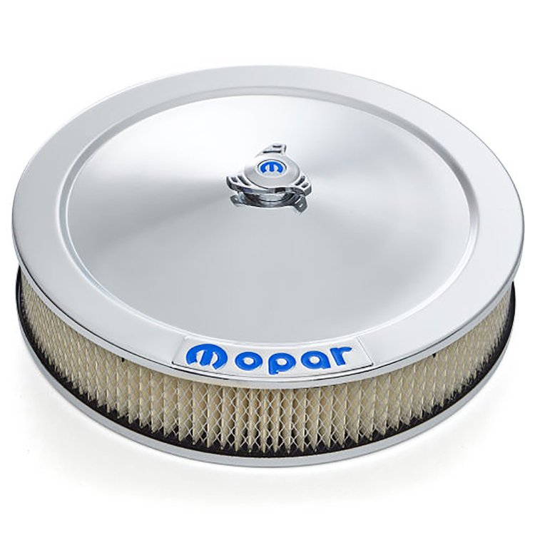 Chrome Officially-Licensed Mopar Air Cleaner [Recessed Blue Emblem]